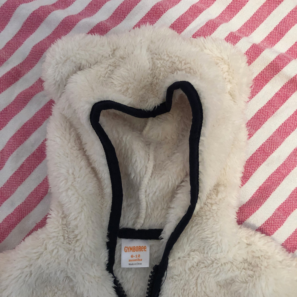 White Fuzzy Fleece with Ears - Picture 3 of 3